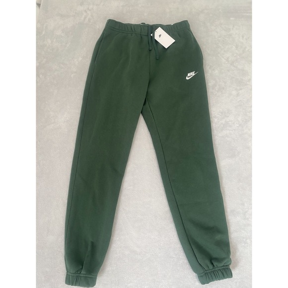Nike Fleece Jogger Pants Mens Medium‎ Green Tapered Leg Standard Sportswear Club - Picture 1 of 8